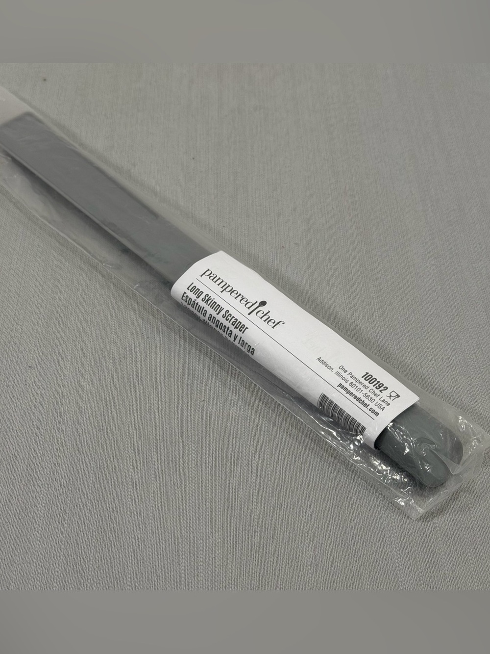 Pampered Chef Long Skinny Scraper 13" Silicone Gray #100192 - NEW/SEALED